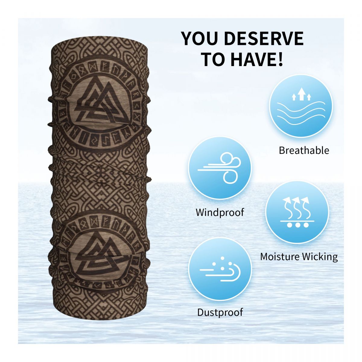 Valknut symbole et Runes sur b - Neck Gaiter Fleece avis et prix