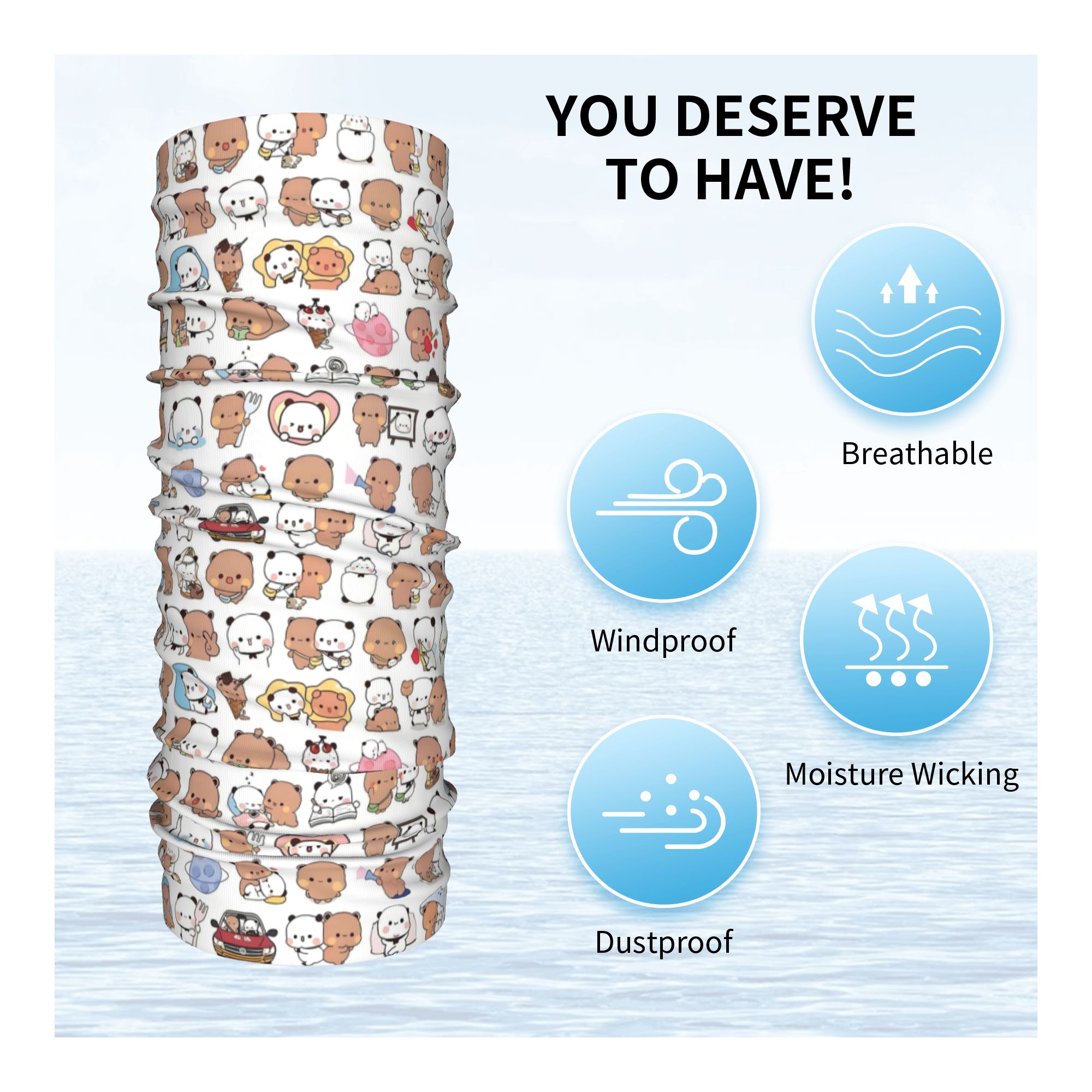 Personnalisé ours dessin animé - Neck Gaiter Fleece avis et prix